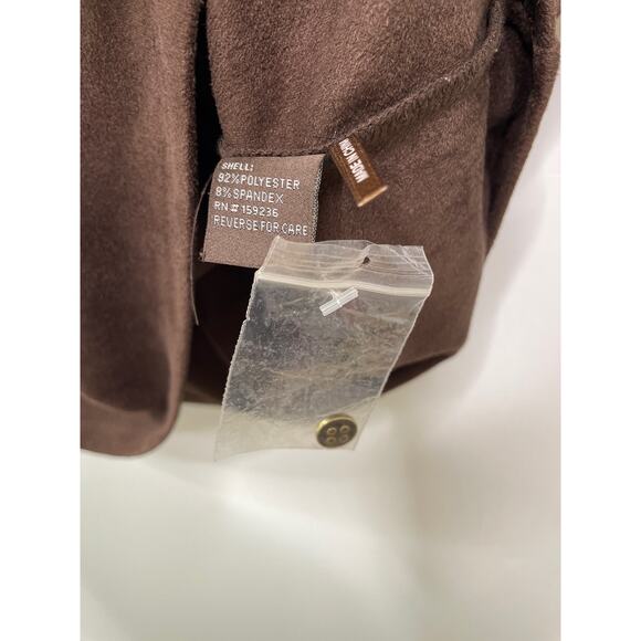 J. McLaughlin Clio Faux Suede Top Button Envelope Collar 3/4 Sleeve Brown XS - Picture 4 of 9